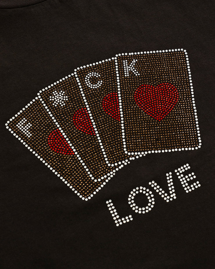 F*ck Love Crystals T-Shirt - Brown