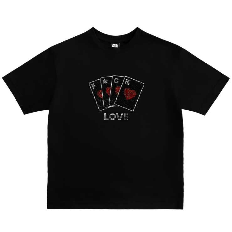 F*ck Love Crystals T-Shirt - Black